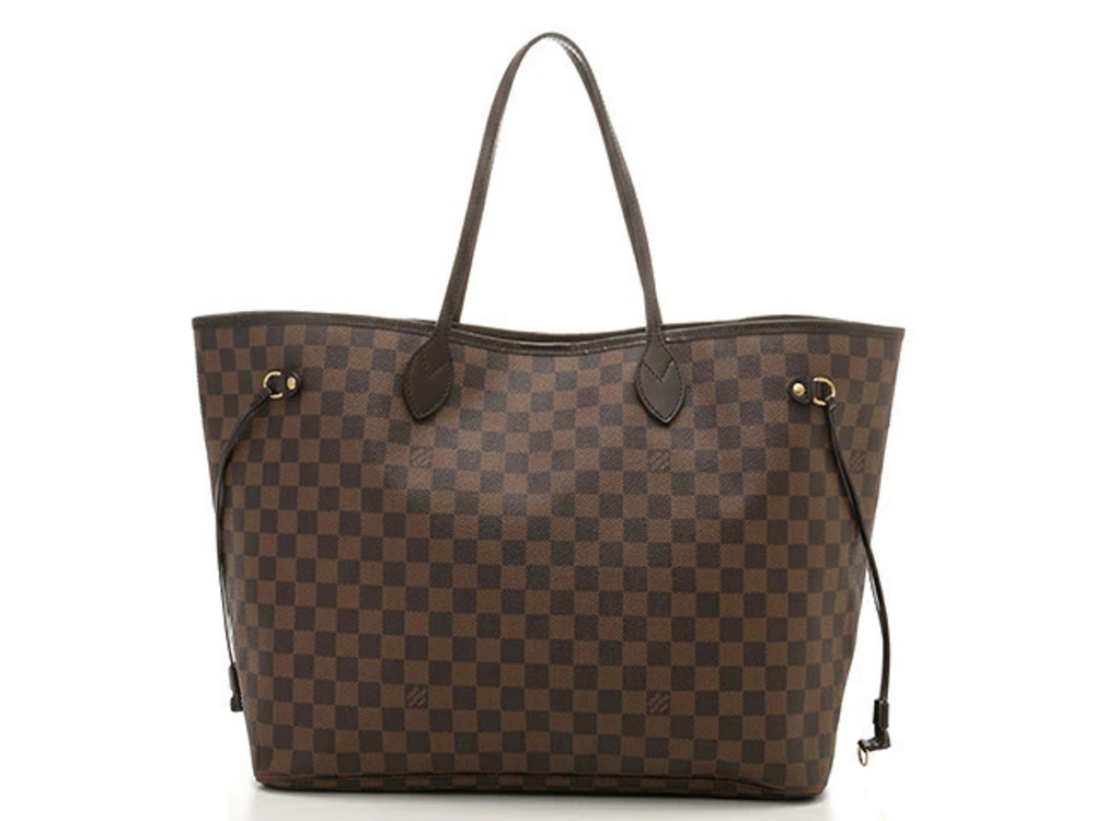 Louis Vuitton Damier Neverfull Tote Bag Brown
